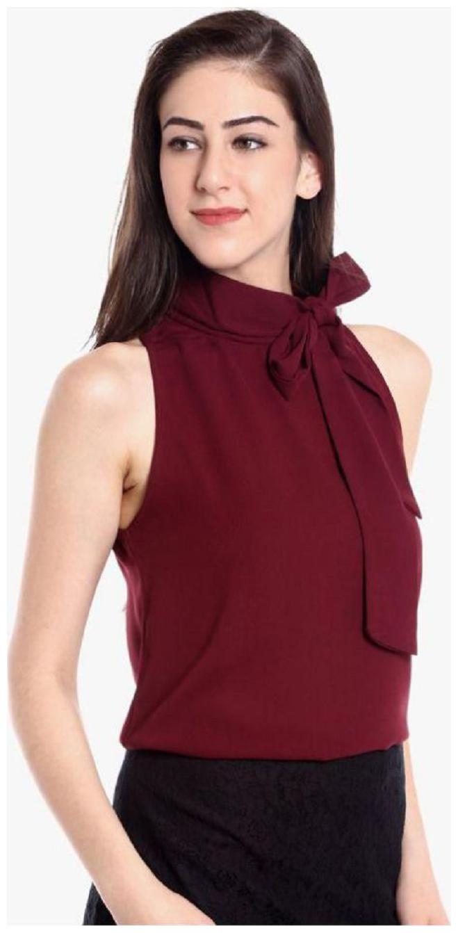 

Glampunch Women Solid Regular top - Maroon