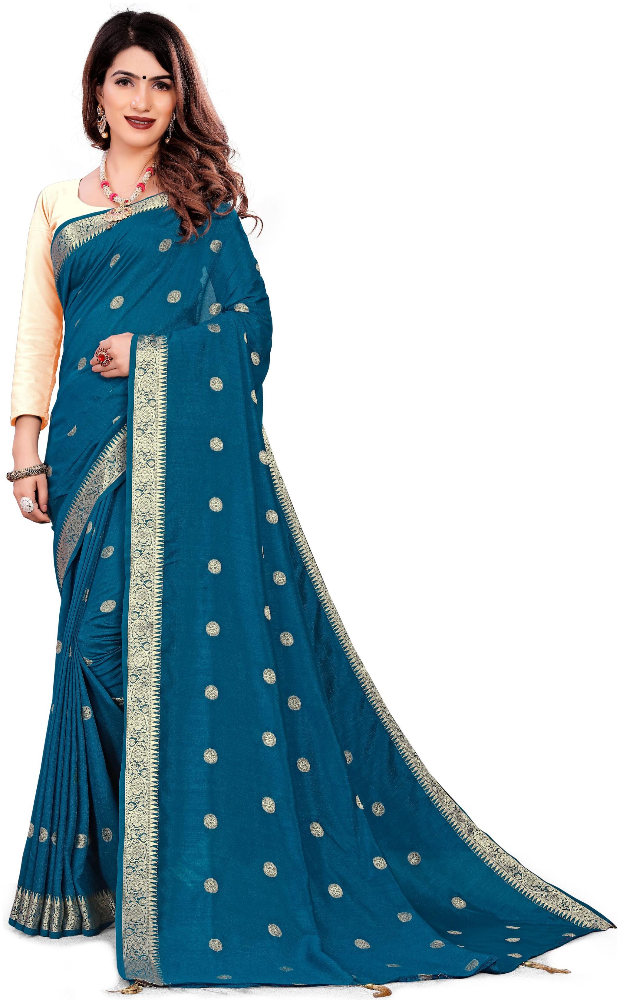 

GLAMRACK Georgette Party Wear Women Designer Saree Blue