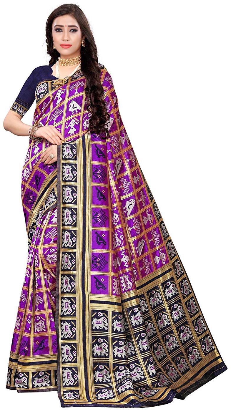 

GLAMRACK Silk Wedding Regular Saree Purple