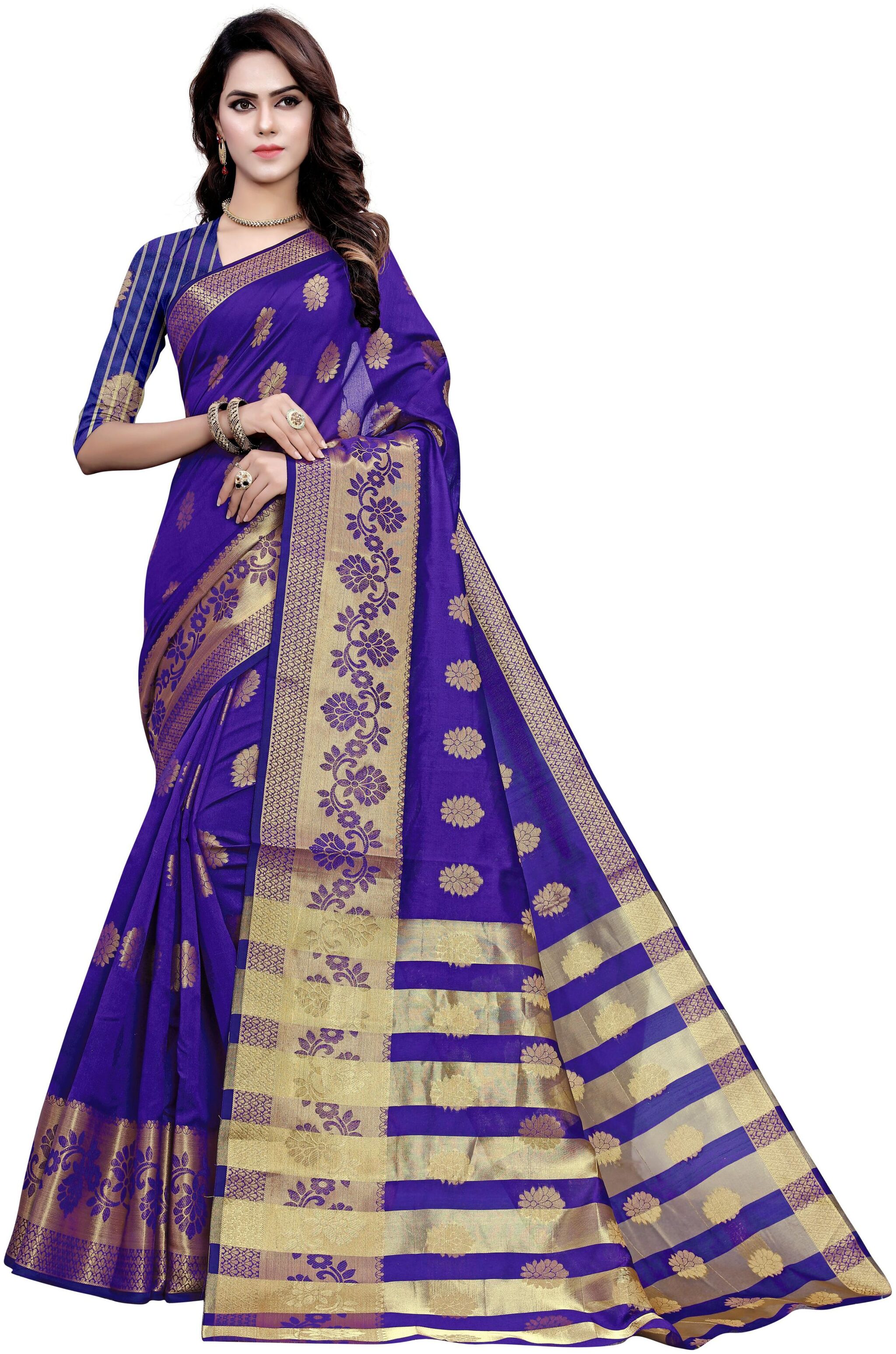 

GLAMRACK Women Artificial Silk Regular Saree -Purple