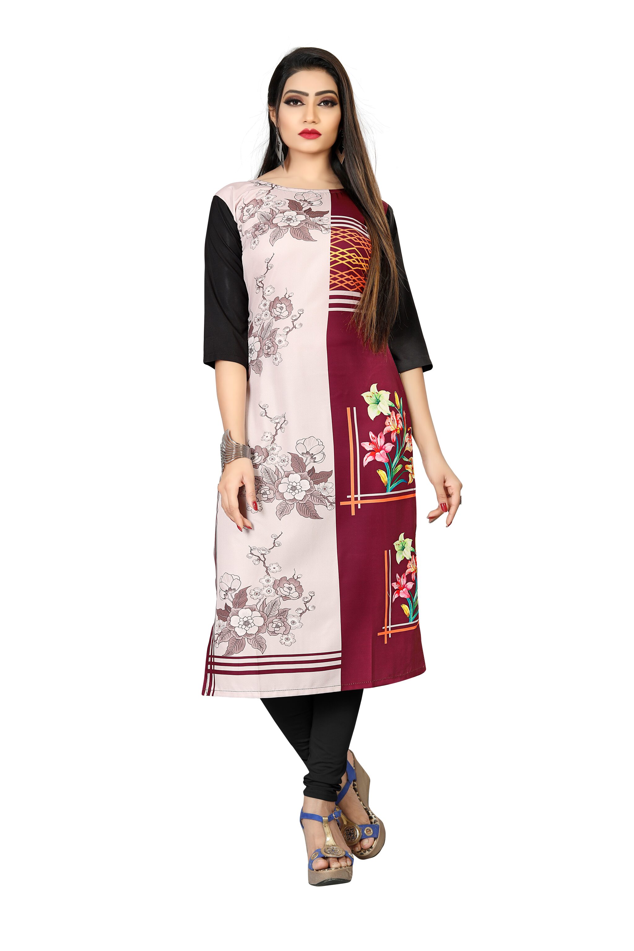 

GLOBON IMPEX Women Multi Colorblocked Straight Kurti