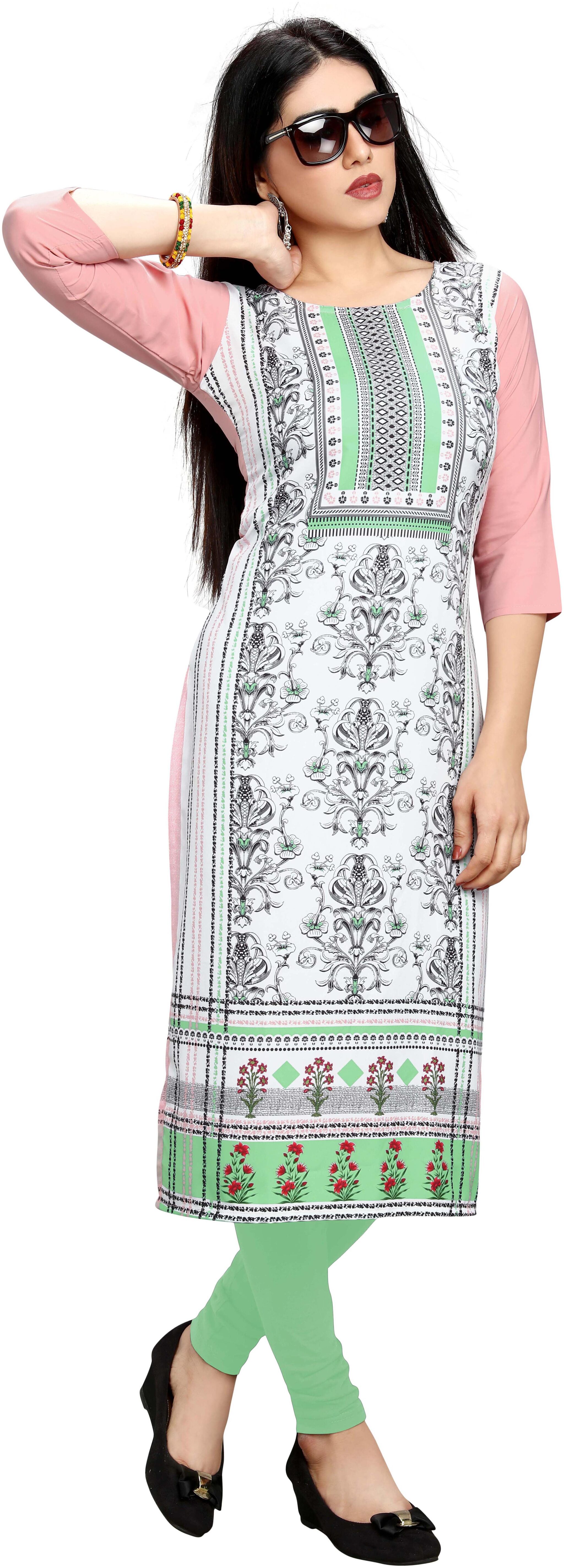 

Globon Impex Womens Stylish Crepe Straight Kurta (Multi)