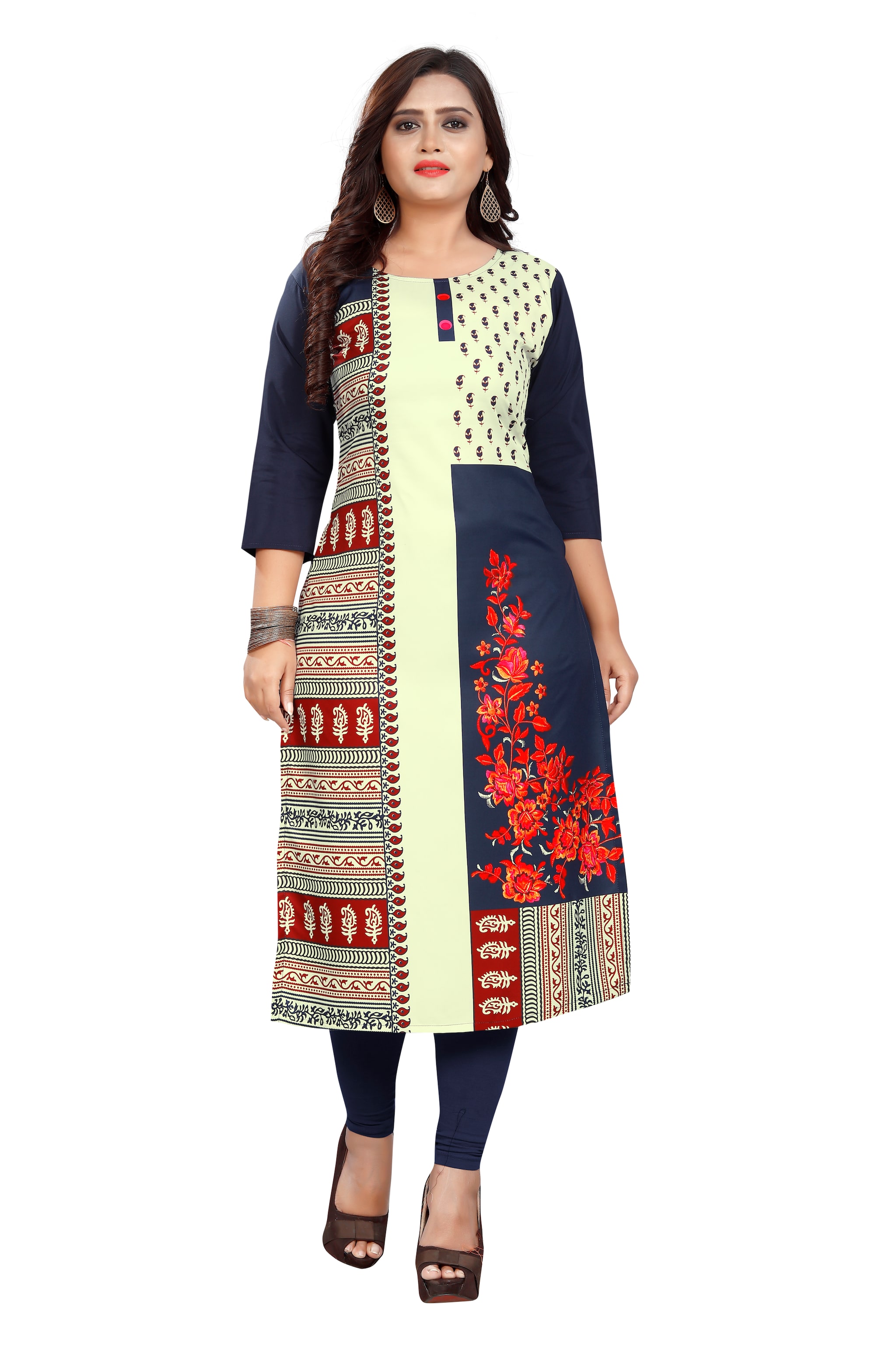 

GLOBON IMPEX Women Multi Floral Straight Kurti