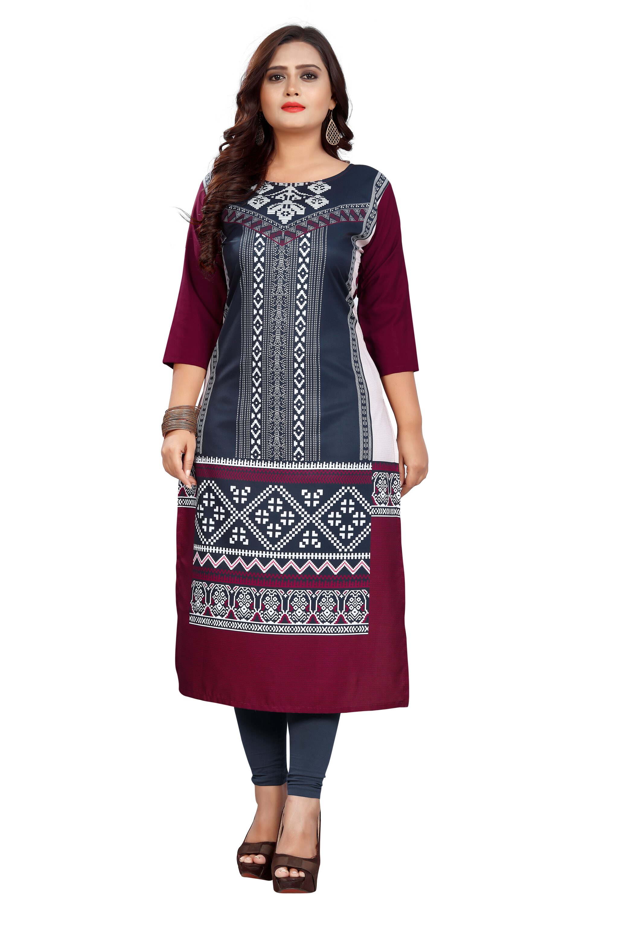 

GLOBON IMPEX Women Multi Printed Straight Kurti