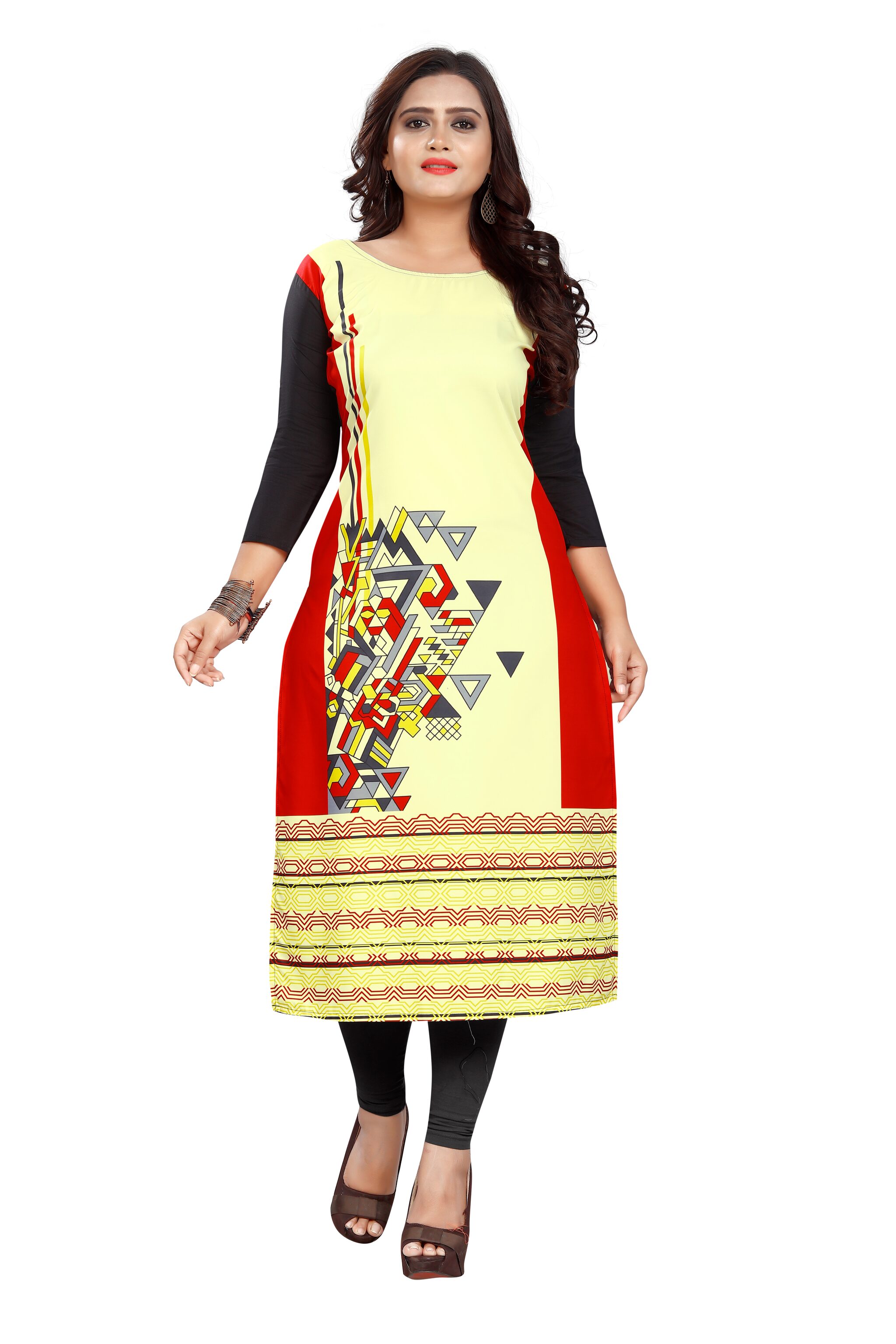 

GLOBON IMPEX Women Multi Printed Straight Kurti