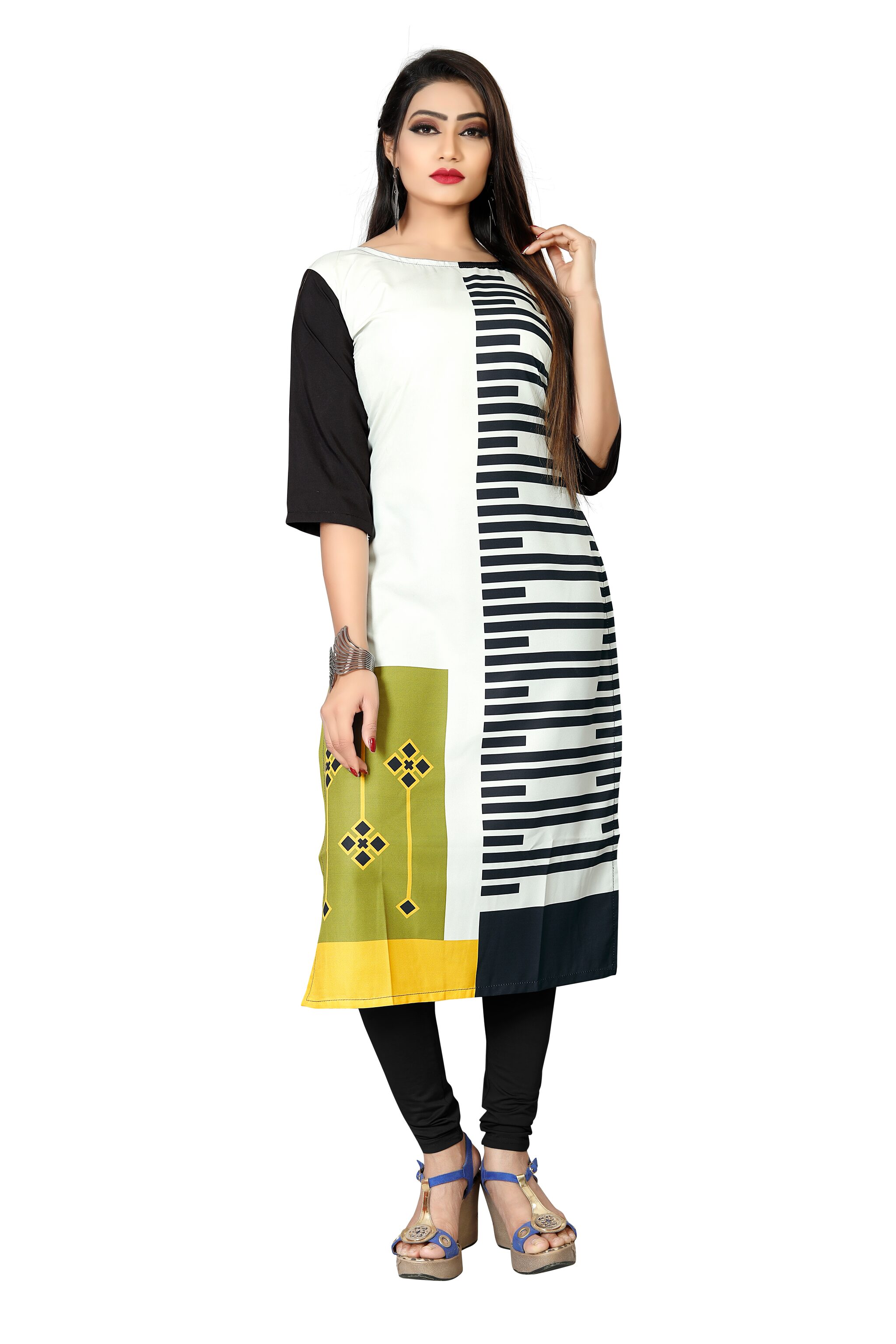 

GLOBON IMPEX Women Multi Colorblocked Straight Kurti
