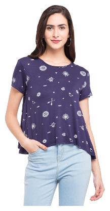 

Globus Asymmetric Hem Printed Top