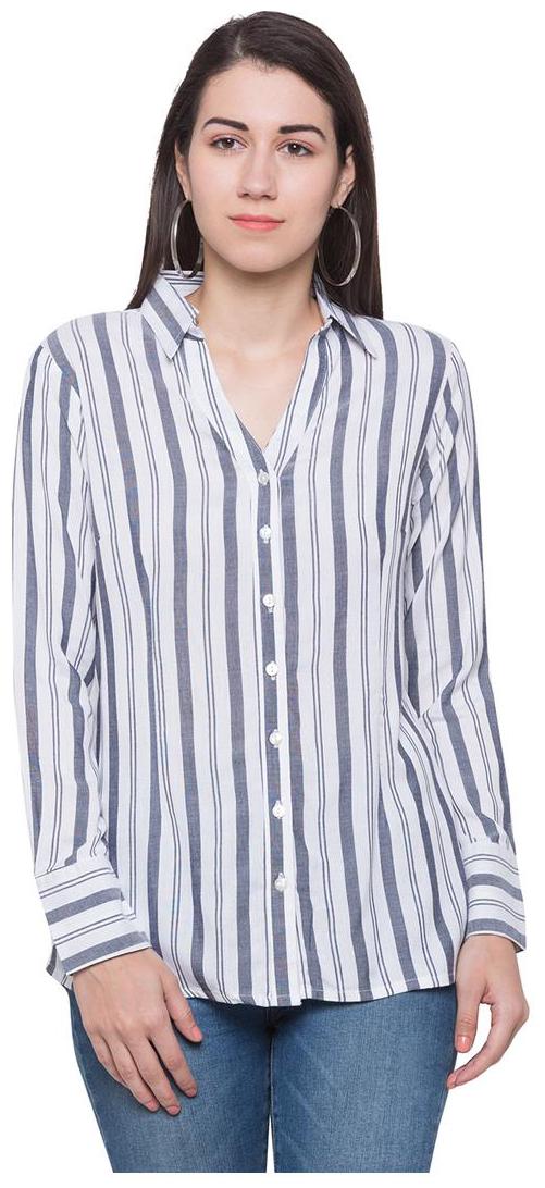 

Globus Women White Striped Regular Fit Shirt
