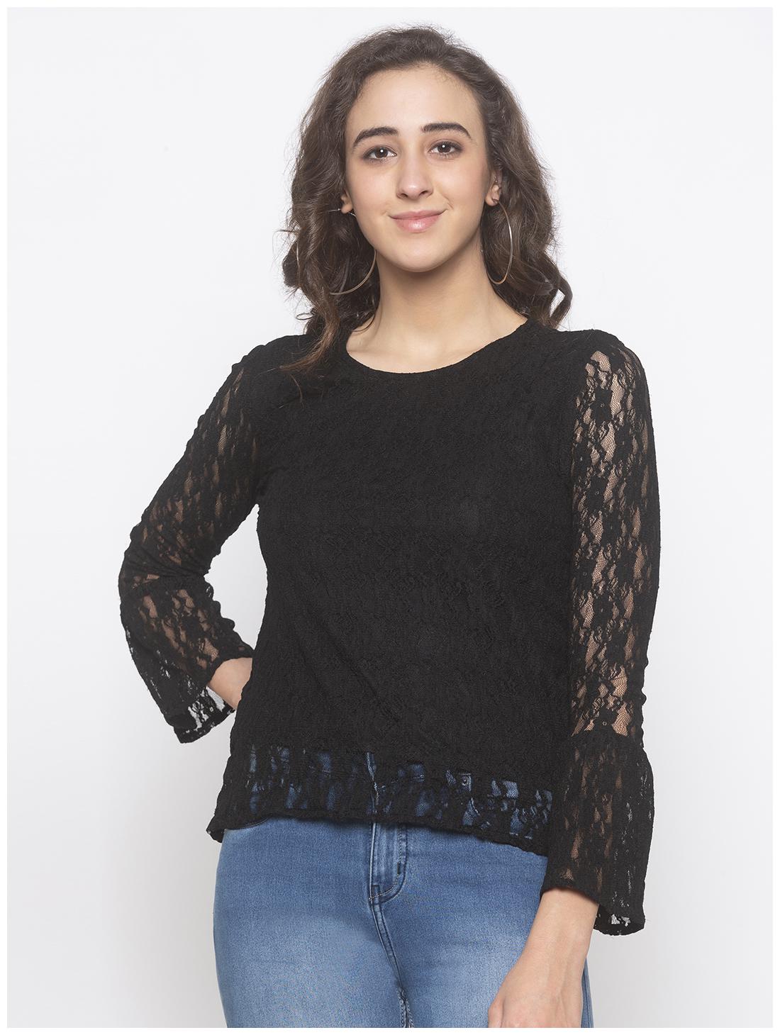 

Globus Women Embroidered Regular top - Black