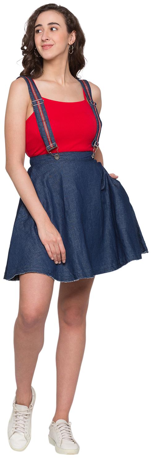 

Globus Solid A-line skirt Mini Skirt - Blue