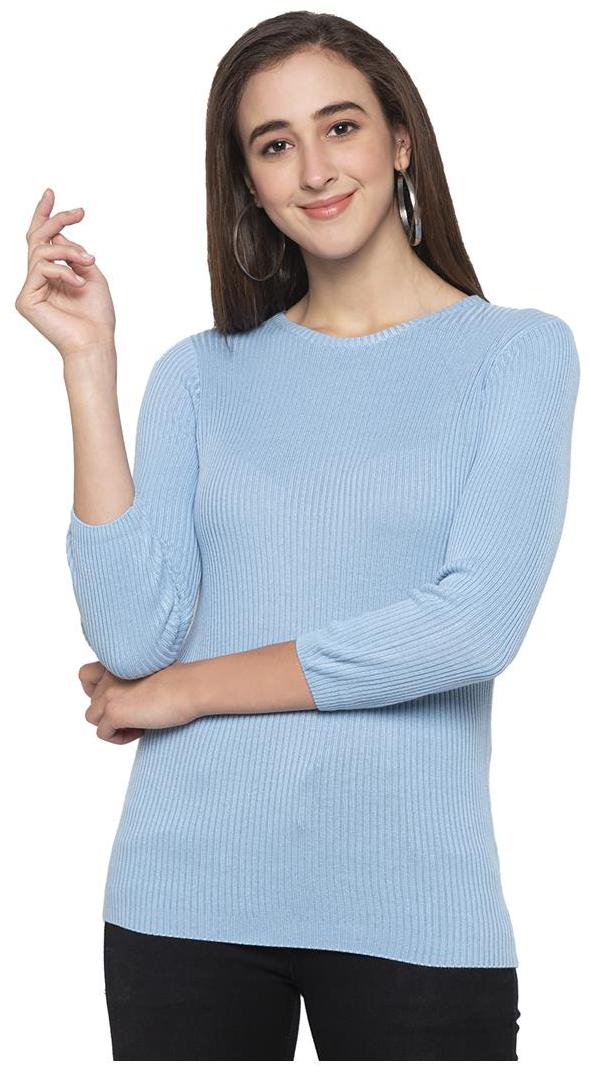 

Globus Women Blue Regular fit Round neck Cotton T shirt