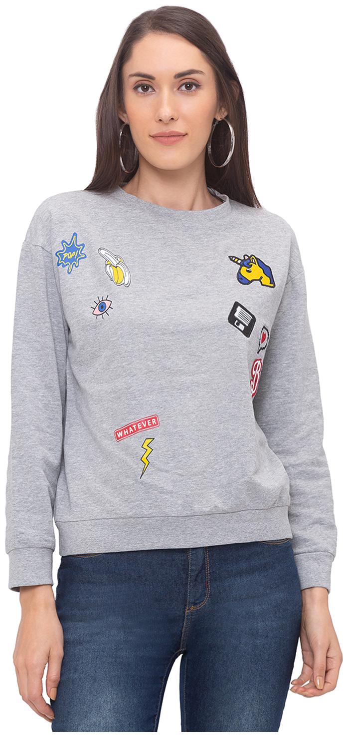 

Globus Women Printed Sweatshirt - Grey