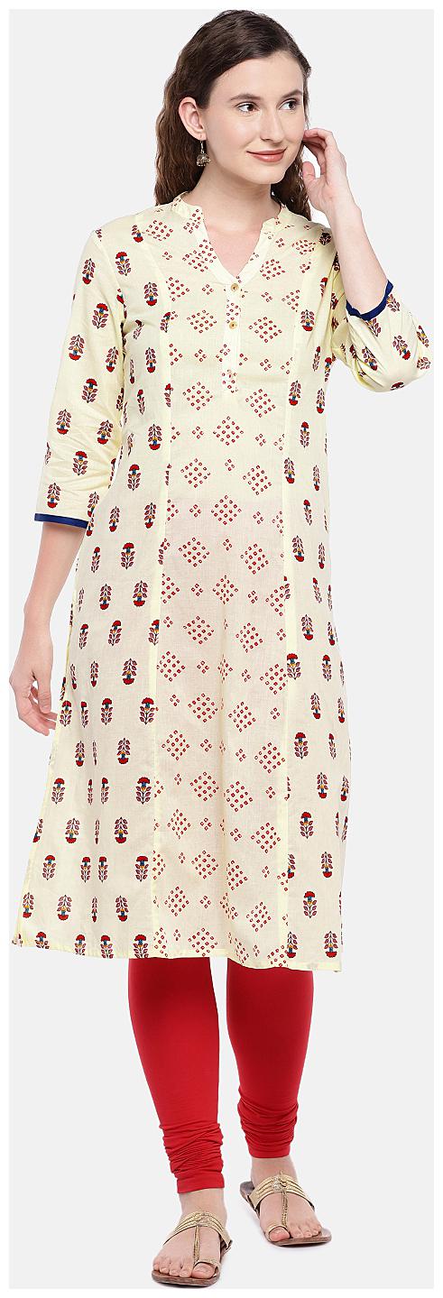 

Globus Cotton Printed Women Kurta - Beige