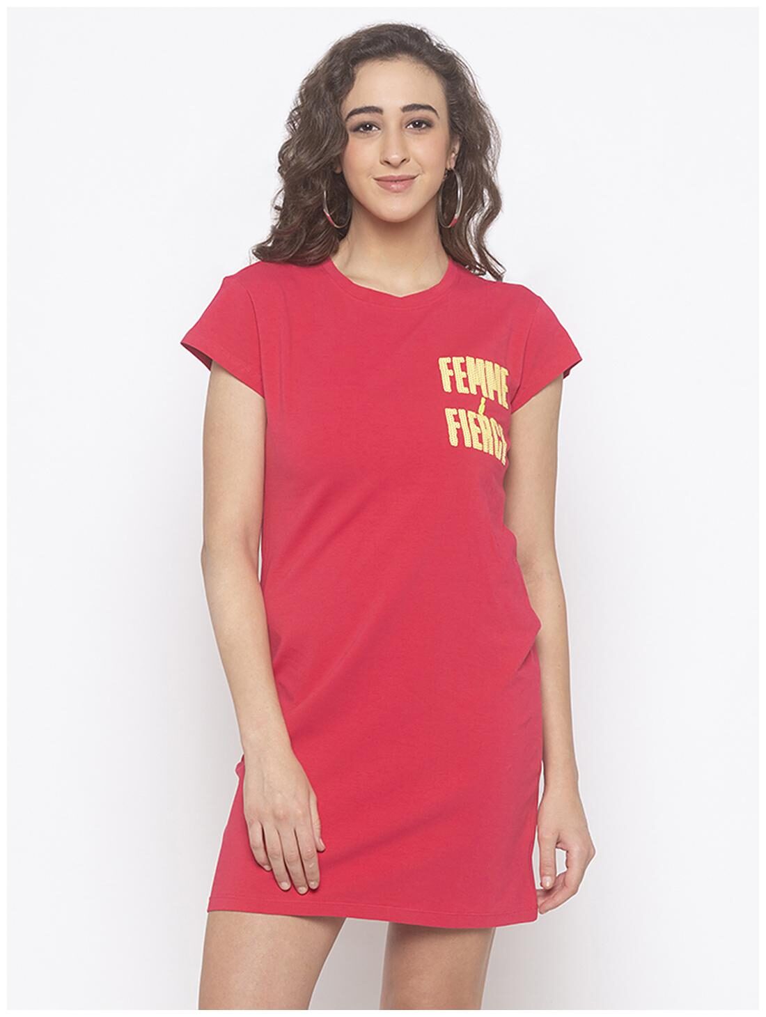 

Globus Pink Printed T shirt dress