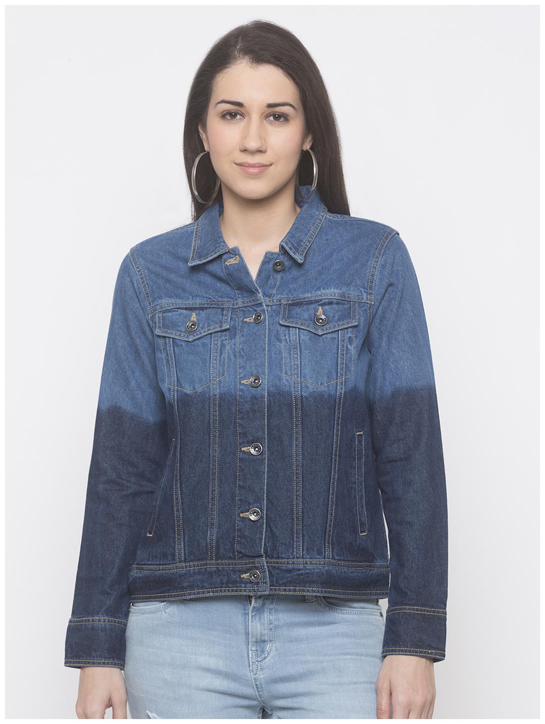 

Globus Cotton Solid Navy Blue Denim Jacket