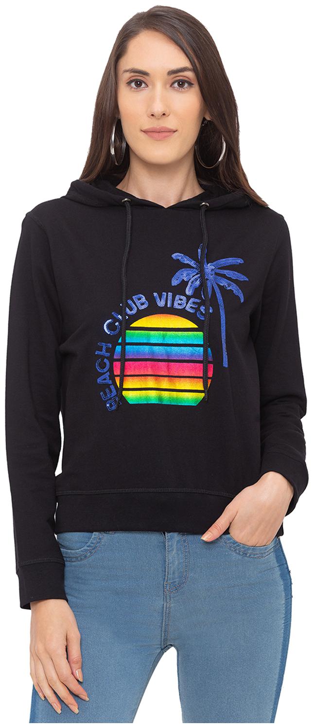 

Globus Women Printed Sweatshirt - Black