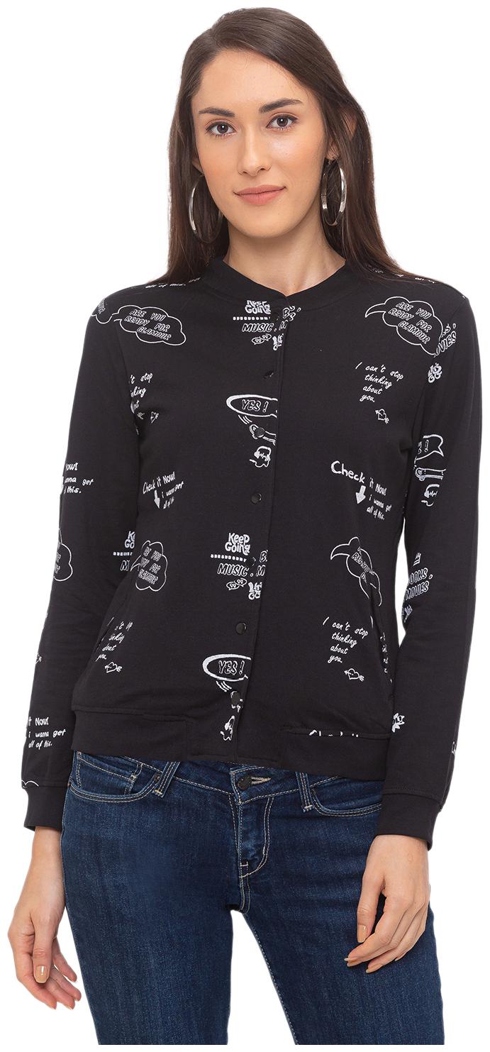 

Globus Women Printed Regular Jacket - Black