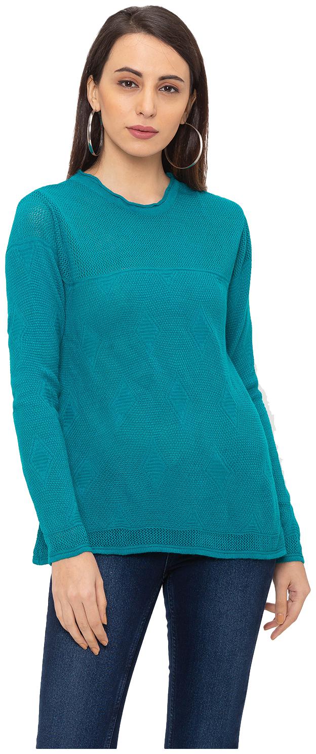

Globus Women Self design Regular top - Green