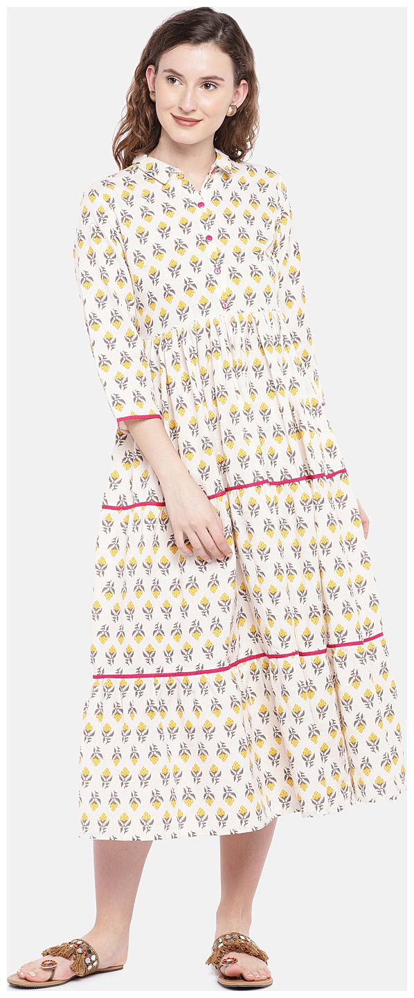 

Globus Beige Printed Maxi dress