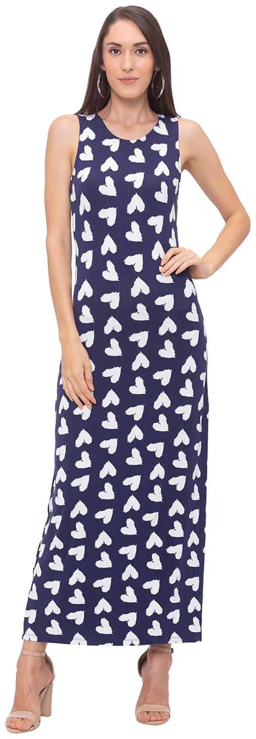 

Globus Cotton Printed Navy Blue Color Maxi Dress For Women