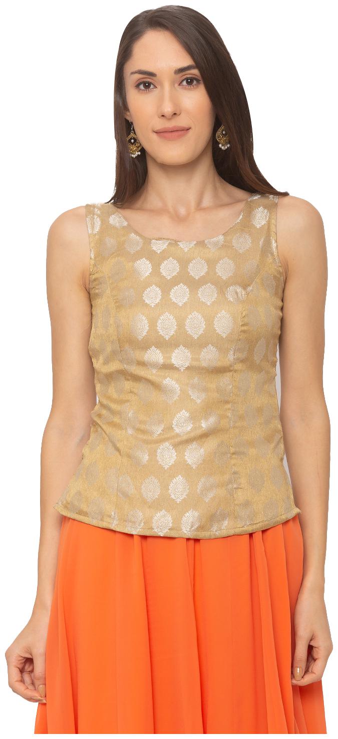 

Globus Women Printed Regular top - Gold