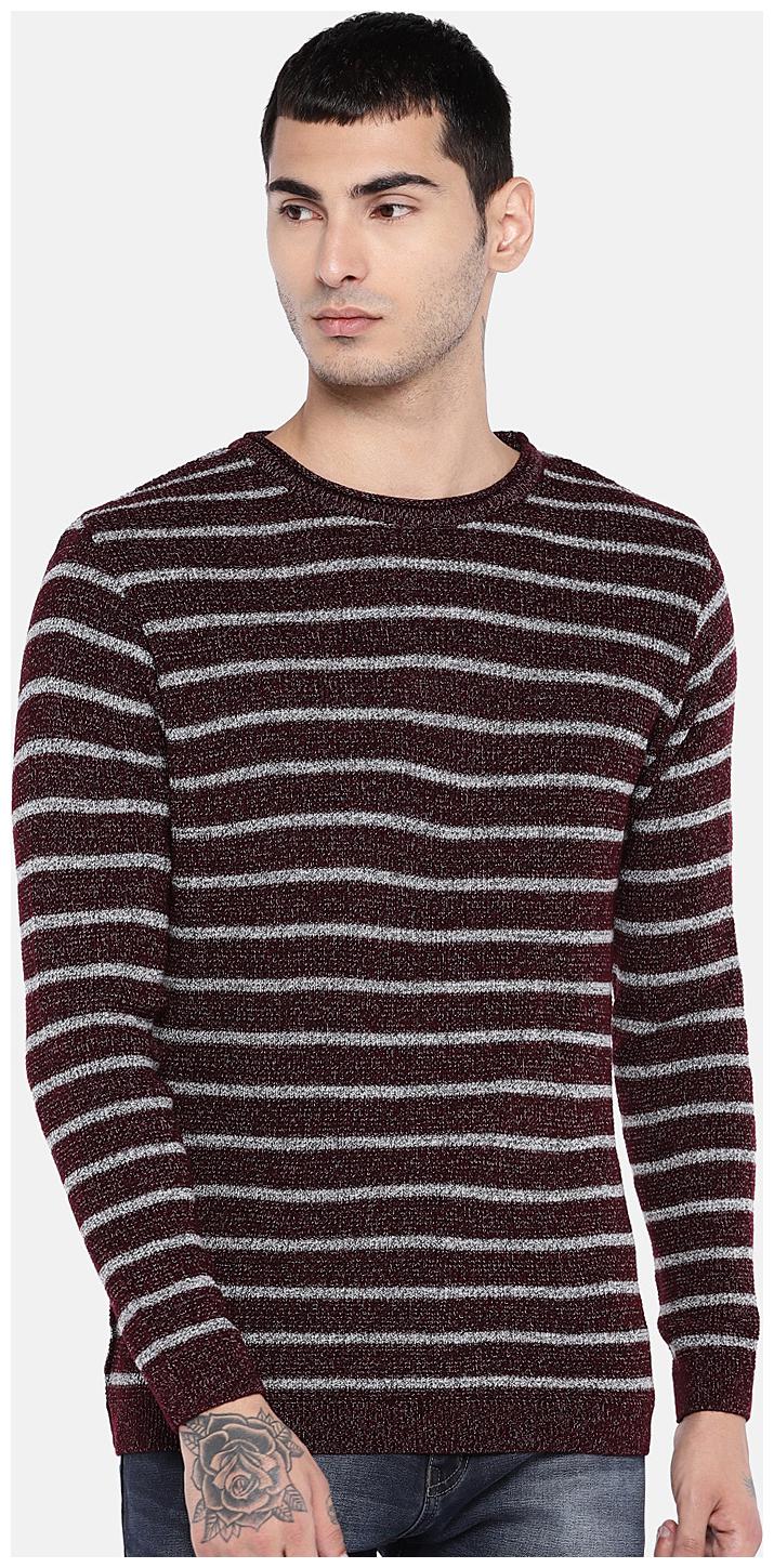 

Globus Men Maroon Round neck Pullover