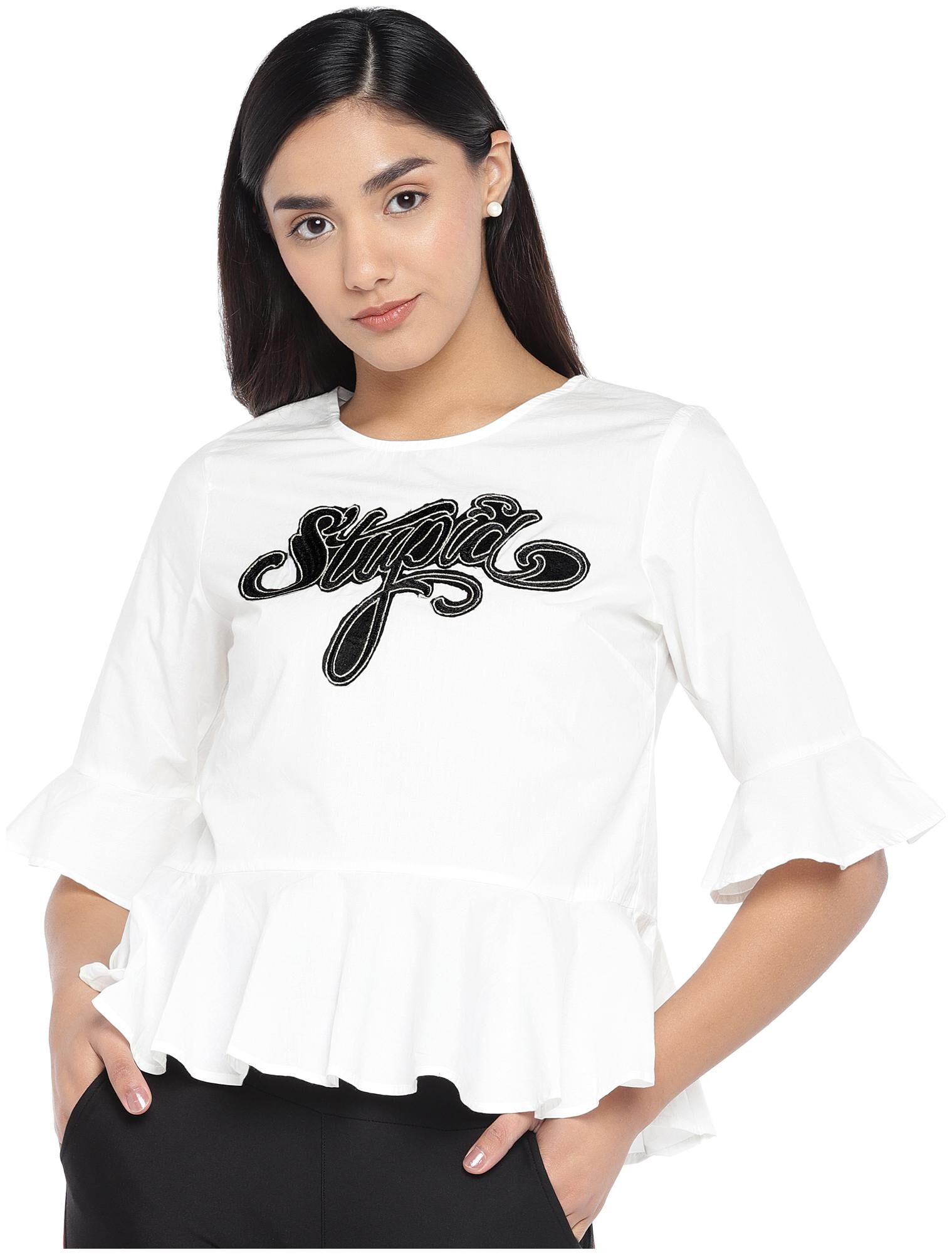 

Globus Women Printed Regular top - White