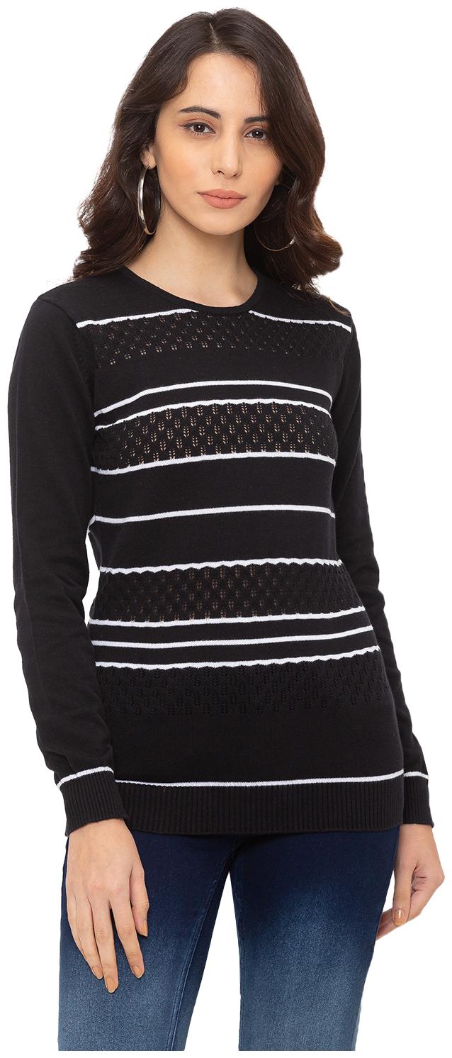 

Globus Women Striped Regular top - Black