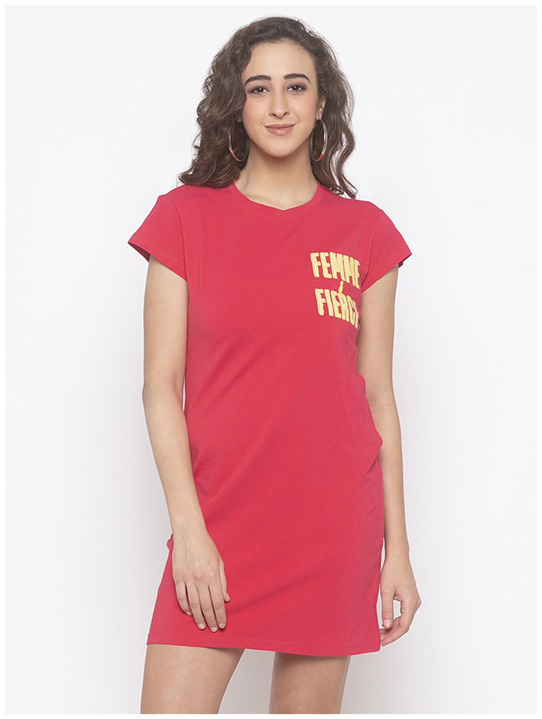 

Globus Pink Printed T shirt dress