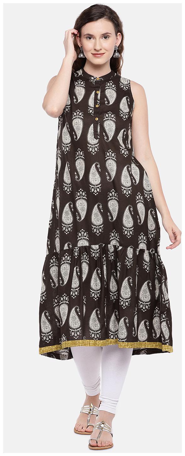 

Globus Cotton Printed Women Kurta - Brown