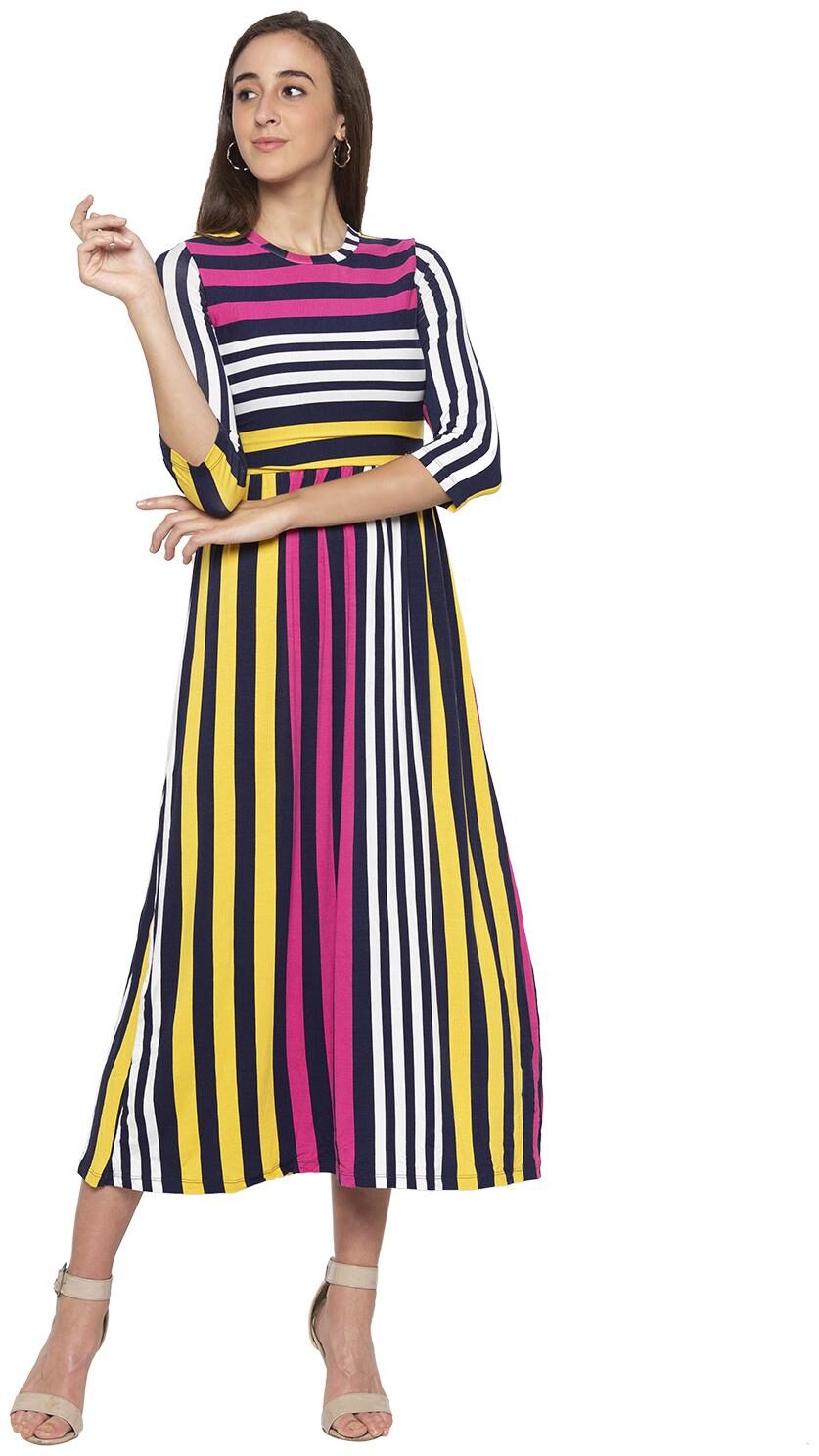 

Globus Multi Striped Fit flare dress