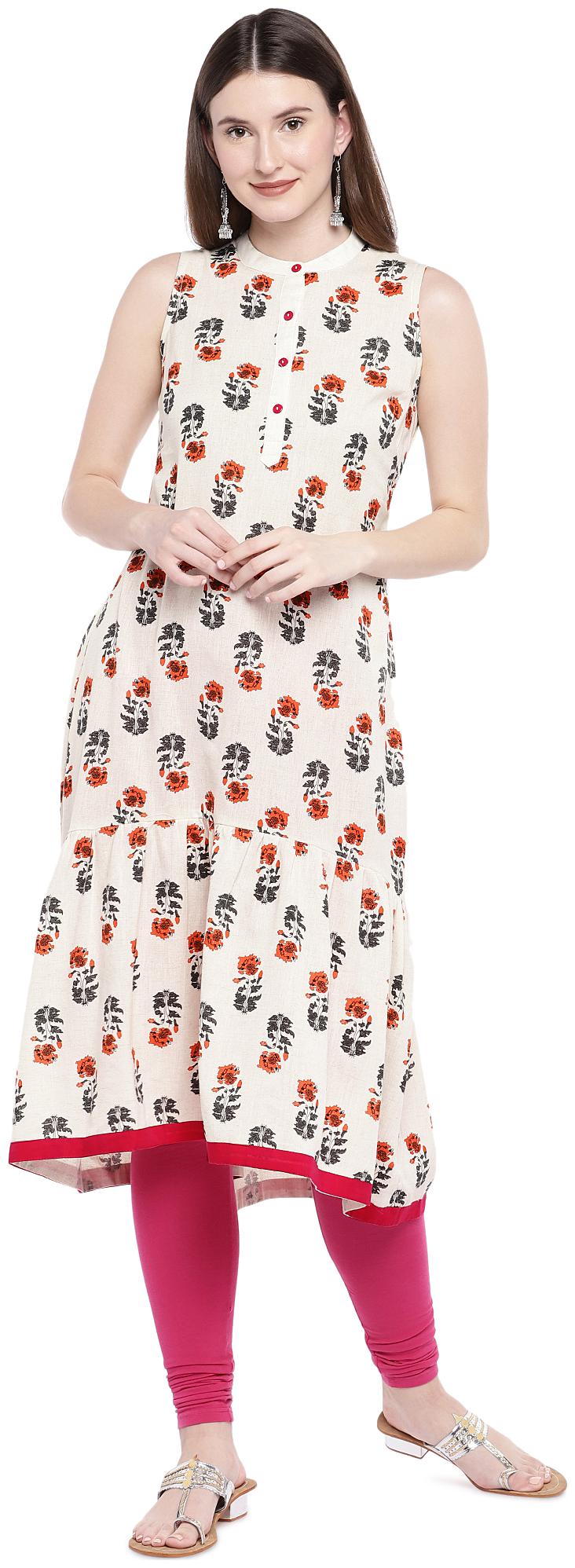 

Globus Cotton Printed Women Kurta - Beige