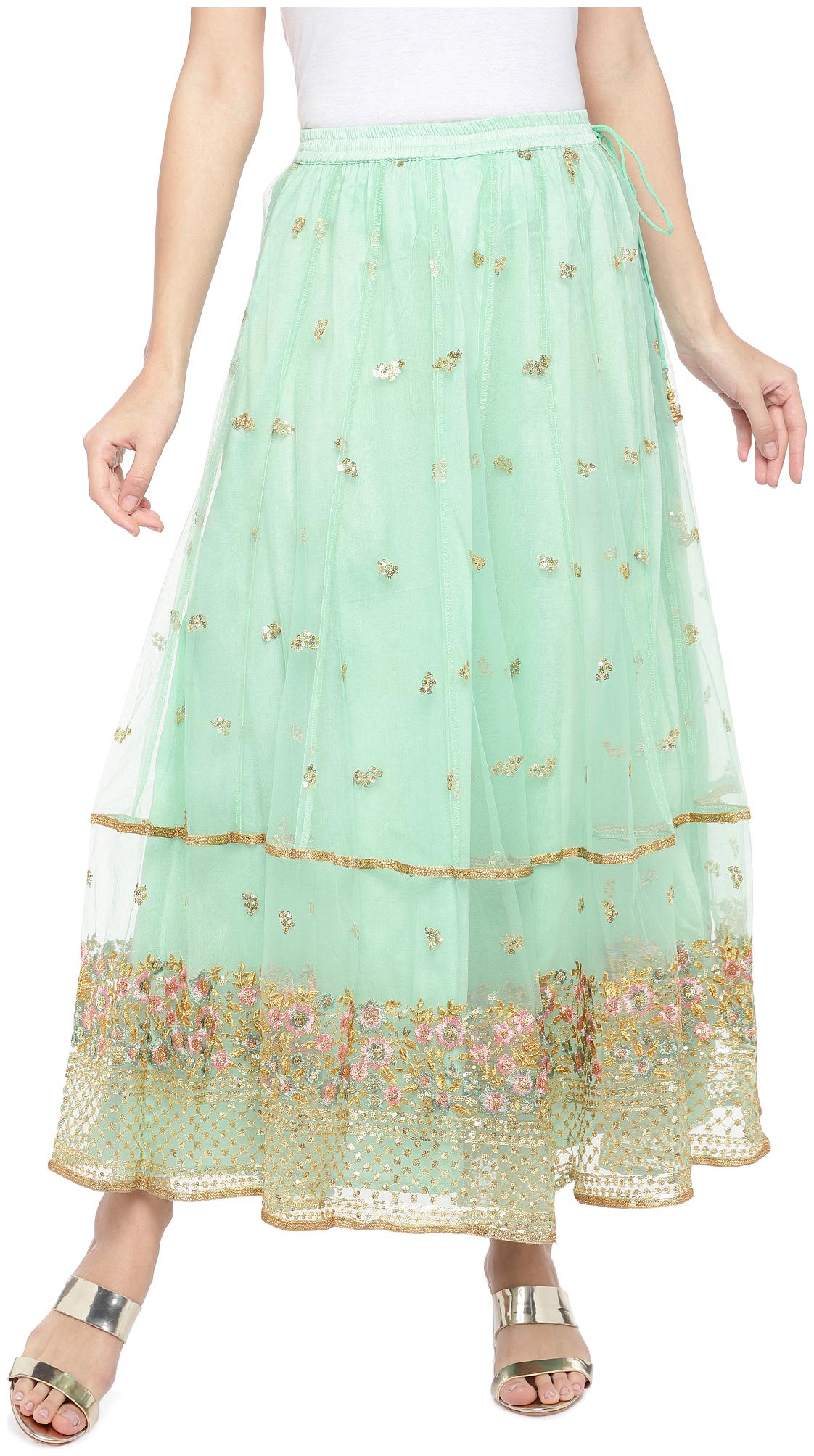 

Globus Embellished Flared skirt Maxi Skirt - Green
