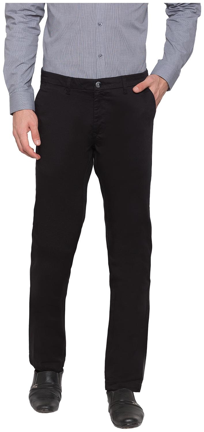 

Globus Men Solid Regular Fit Formal Trouser - Black