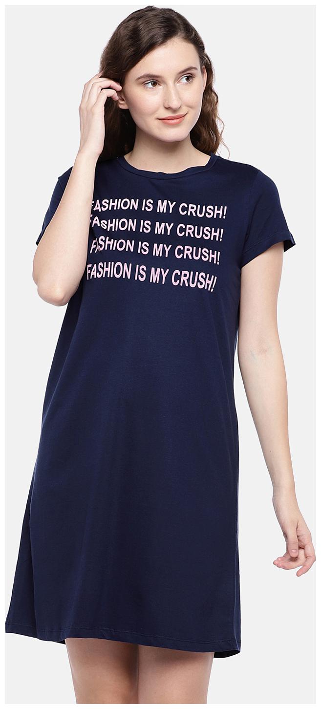 

Globus Navy Printed A-line dress