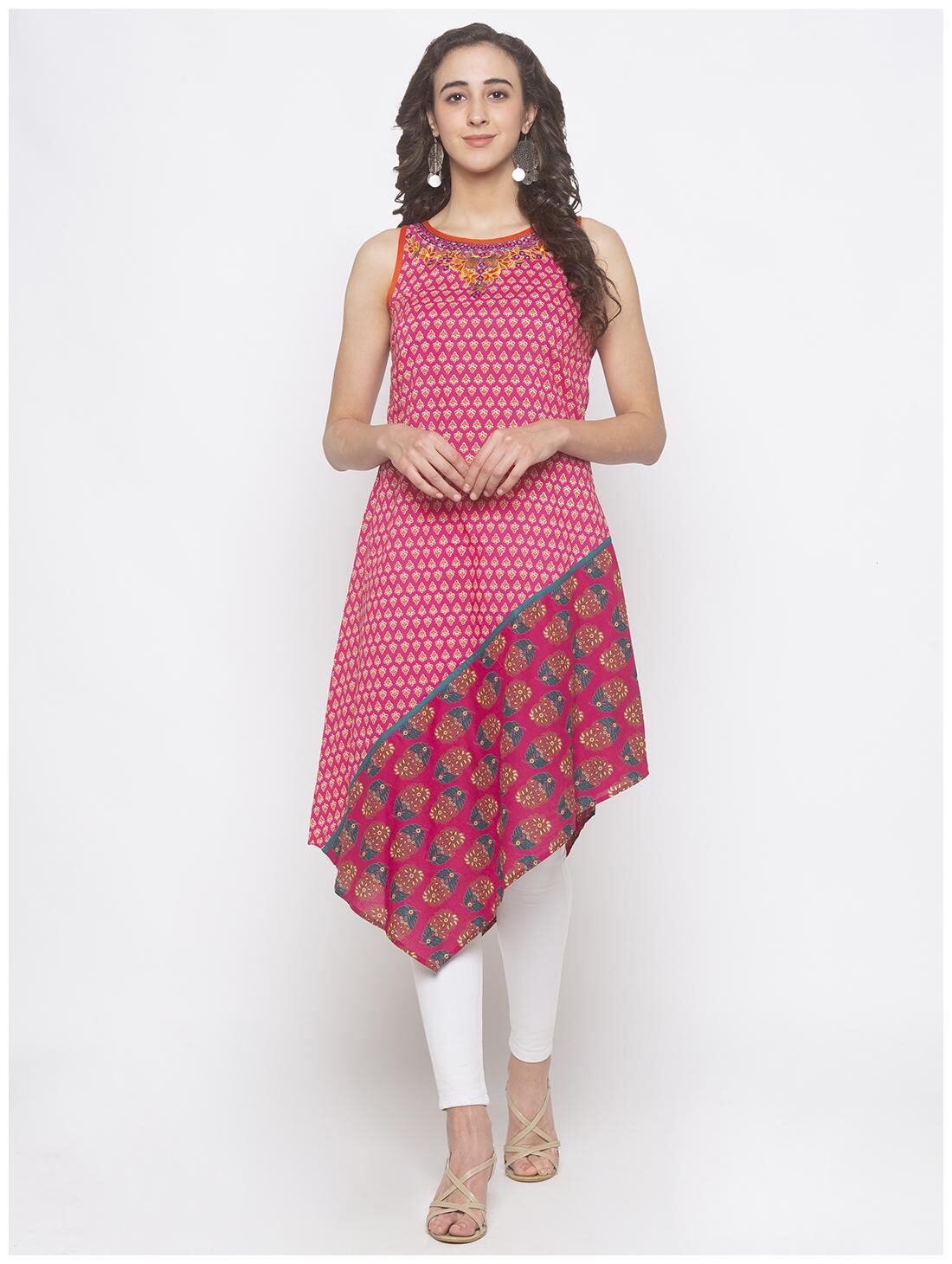 

Globus Cotton Festive Women Pink Kurta