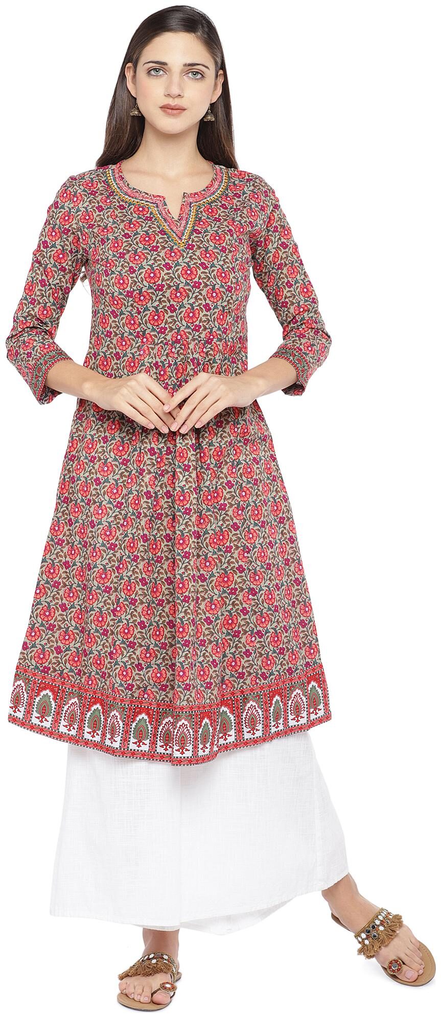 

Globus Cotton Floral Multi Color Kurti for Women