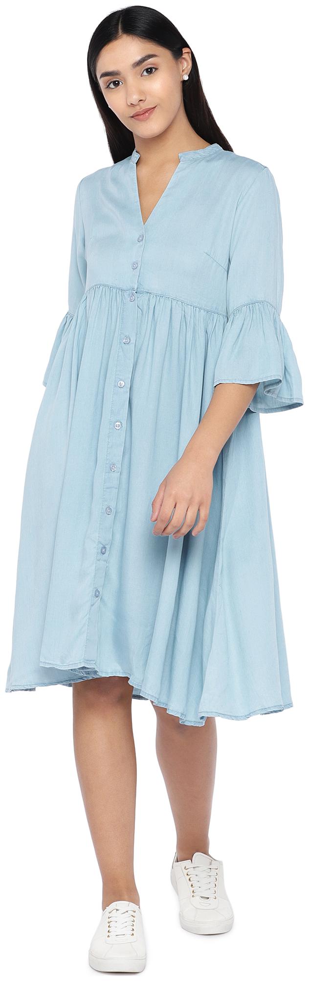 

Globus Blue Solid Shirt dress