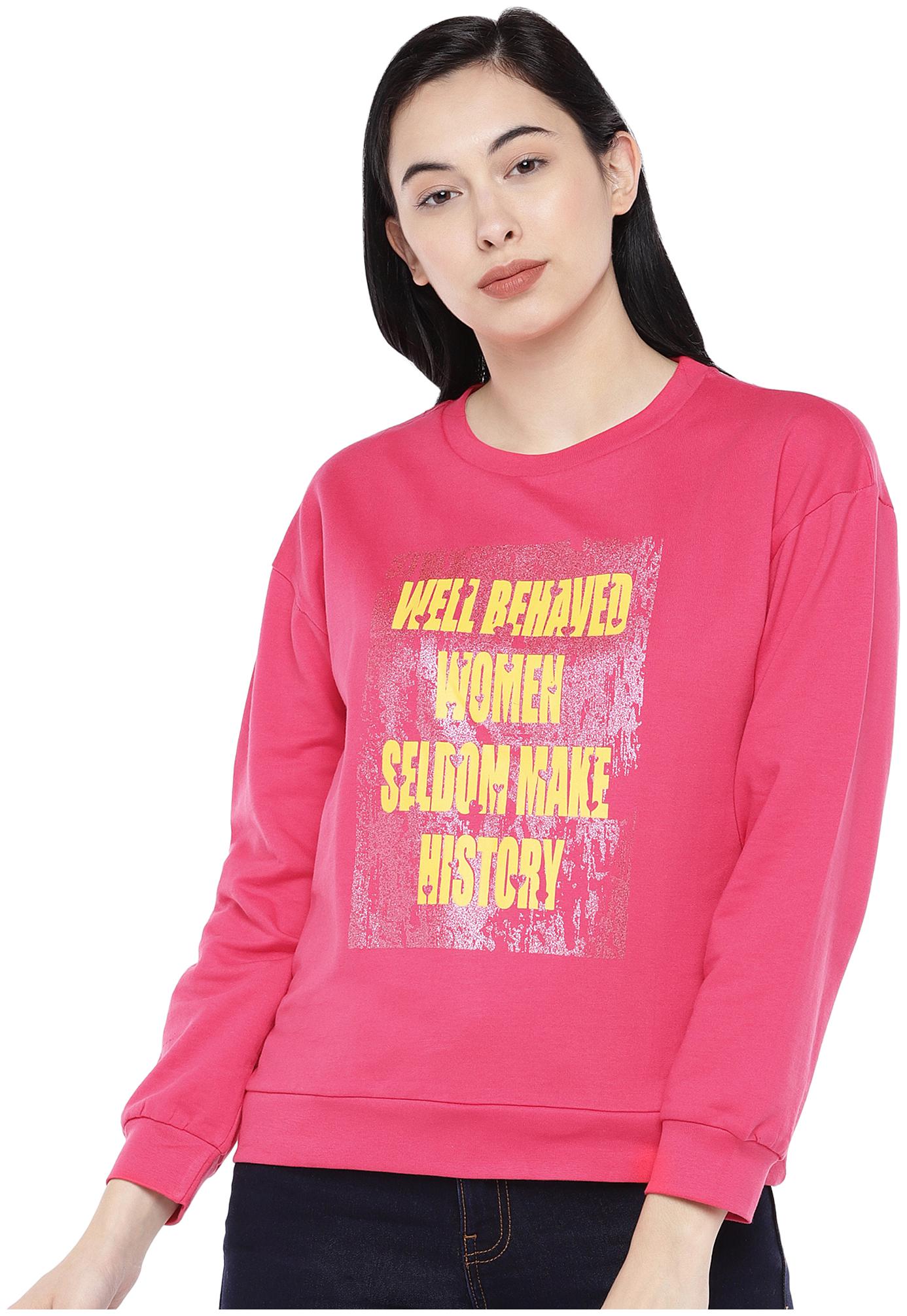 

Globus Women Printed Sweatshirt - Pink