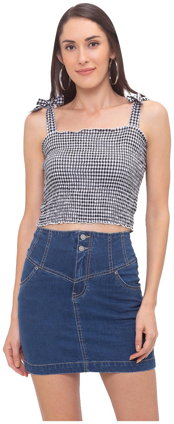 

Globus Women Checked Regular top - Black