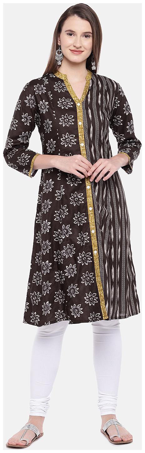 

Globus Cotton Printed Women Kurta - Brown