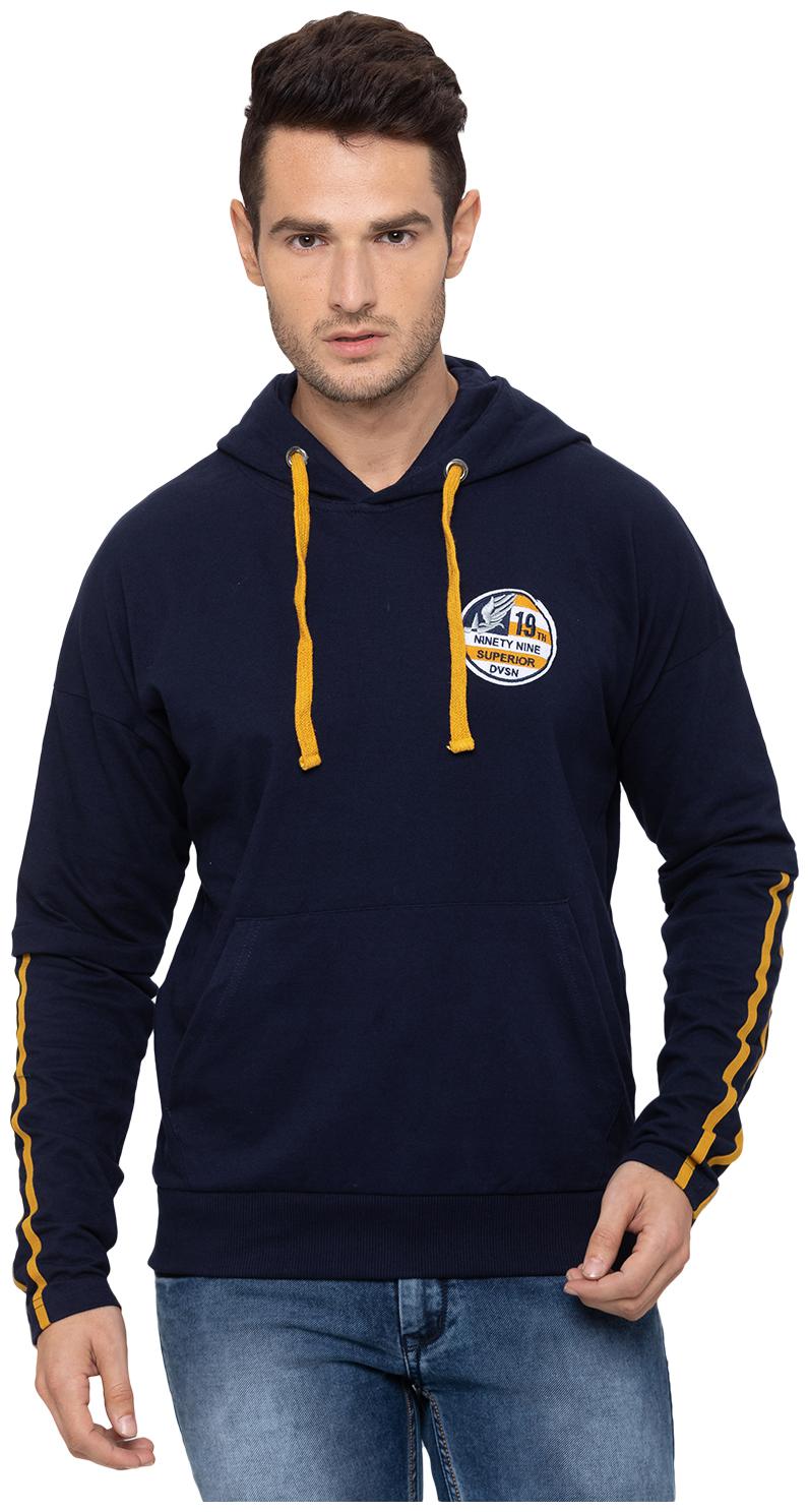 

Globus Cotton Solid Navy Blue Sweatshirt For Men