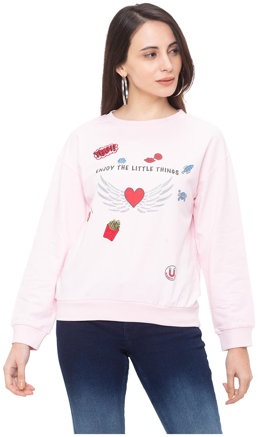 

Globus Women Printed Sweatshirt - Pink