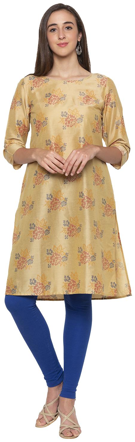 

Globus Cotton Floral Beige Kurta For Women