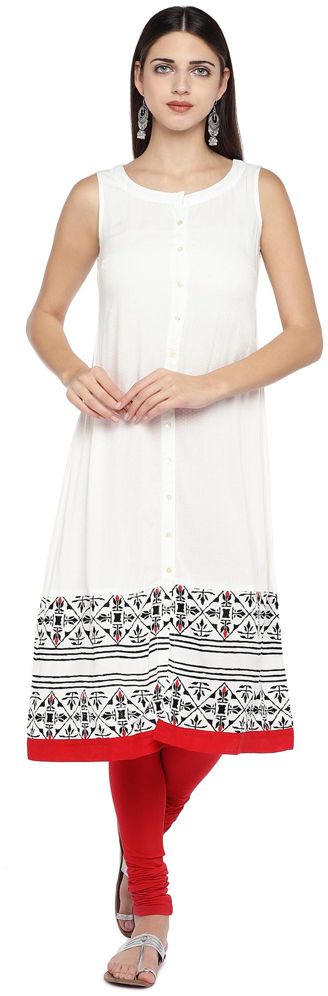 

Globus Cotton Printed White Color Kurti for Women