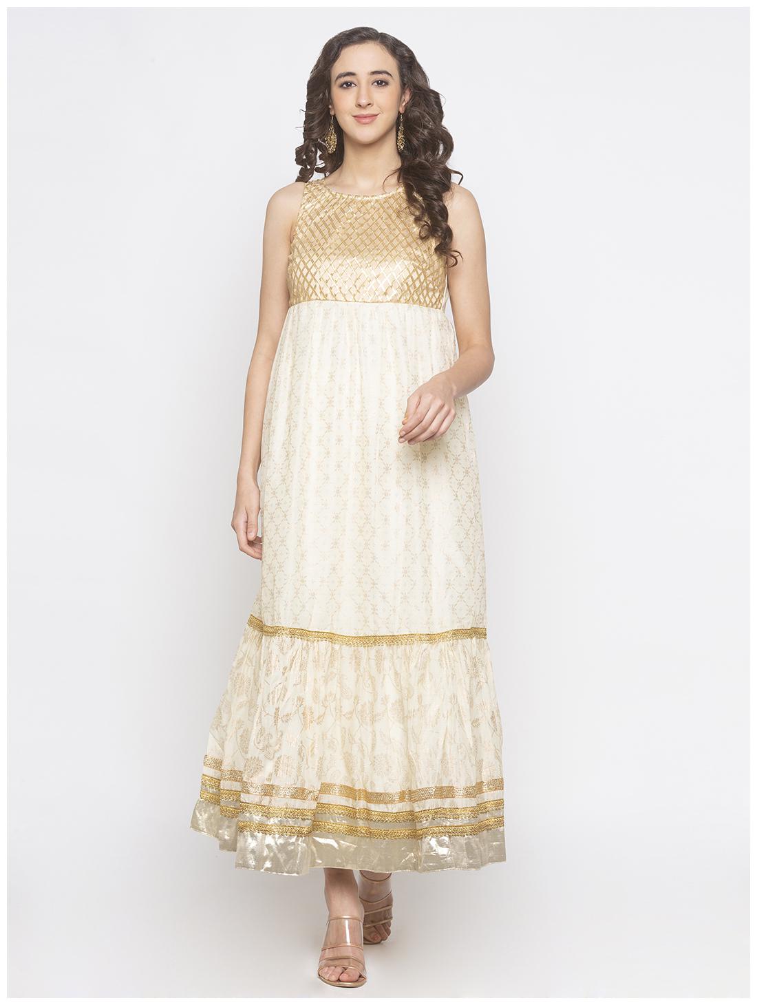 

Globus Beige Embellished Fit flare dress