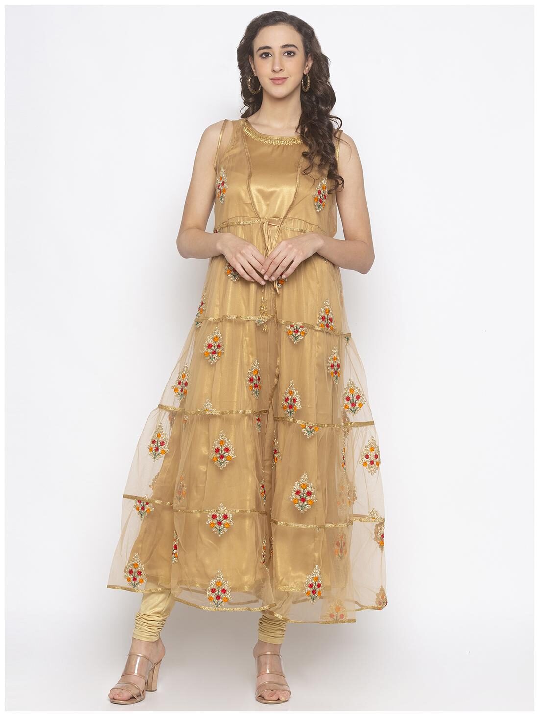 

Globus Women Gold Embroidered Anarkali Kurta