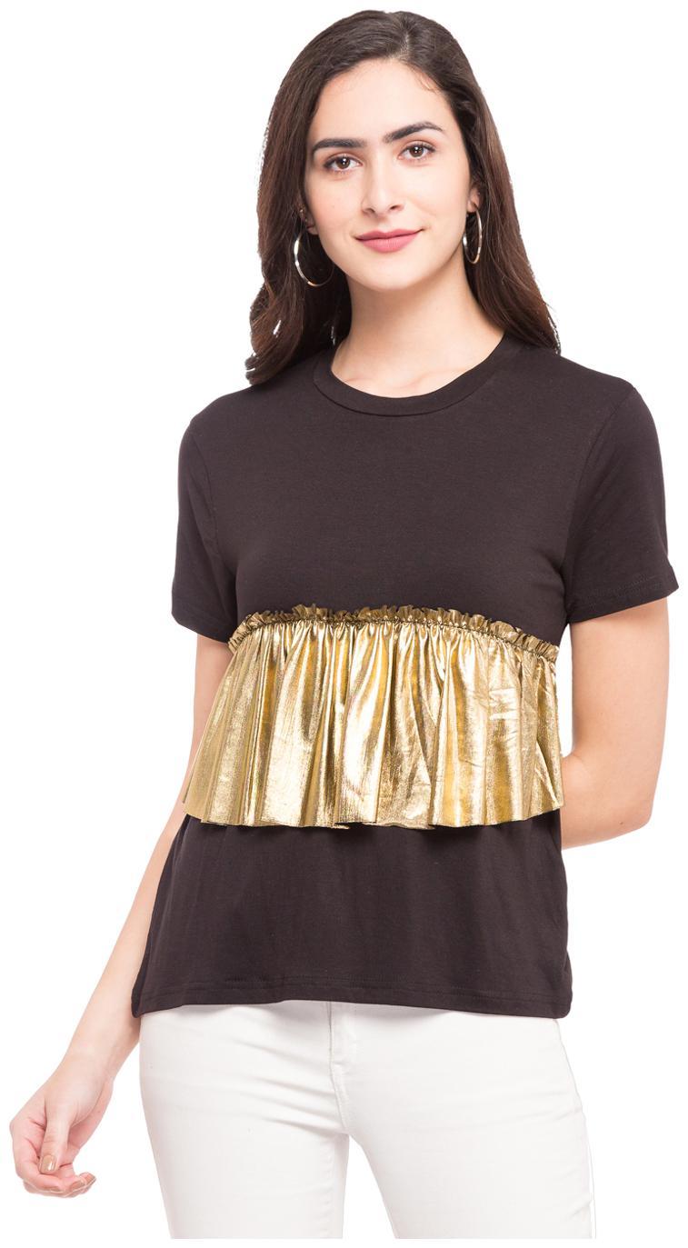 

Globus Front Gold Ruffle Top