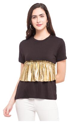 

Globus Front Gold Ruffle Top