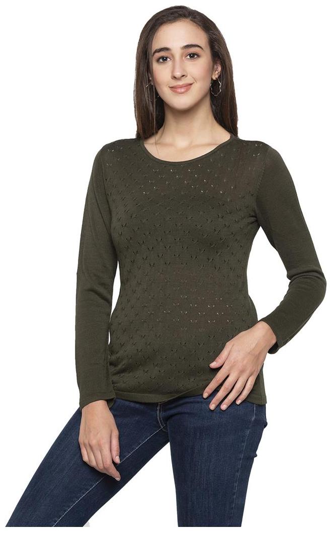 

Globus Women Green Regular fit Round neck Cotton T shirt